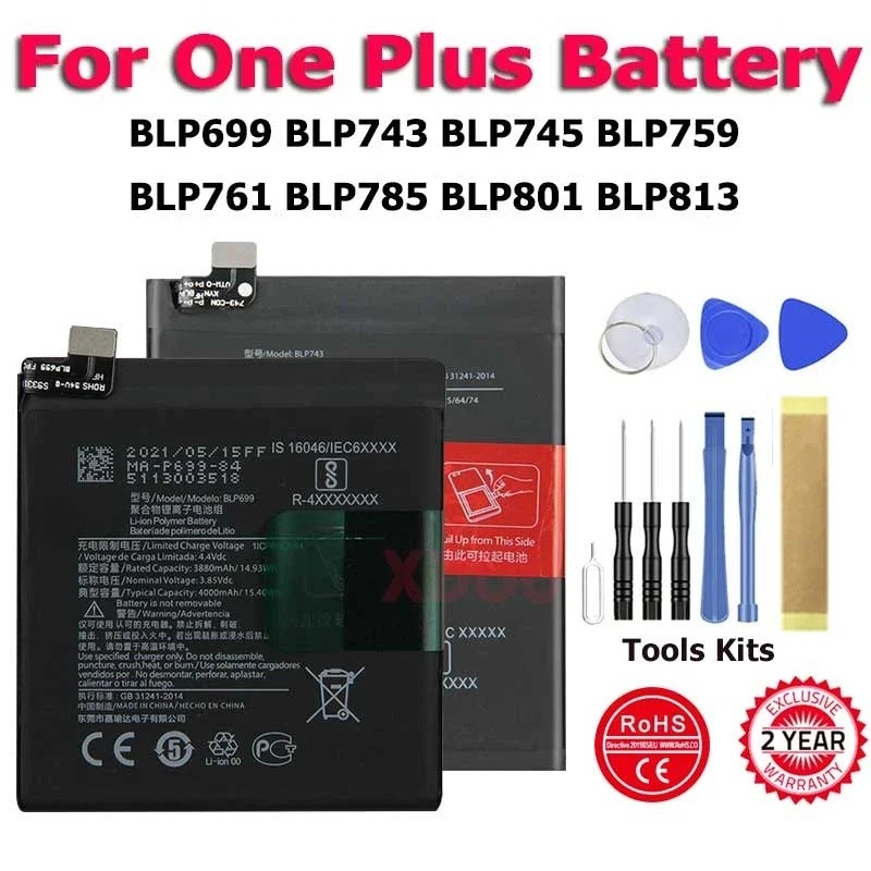 โทรศัพท์ใหม่ BLP699 BLP743 BLP745 BLP759 BLP761 BLP785 BLP801 BLP813 แบตเตอรี่สําหรับ One Plus 7 7T 