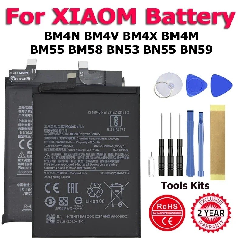 BM33 BM38 BM4N BM4V BM55 BM4X BM44M BN55 BN59 BM53 BM58 แบตเตอรี่สําหรับ Xiaomi Redmi หมายเหตุ 3 4 4
