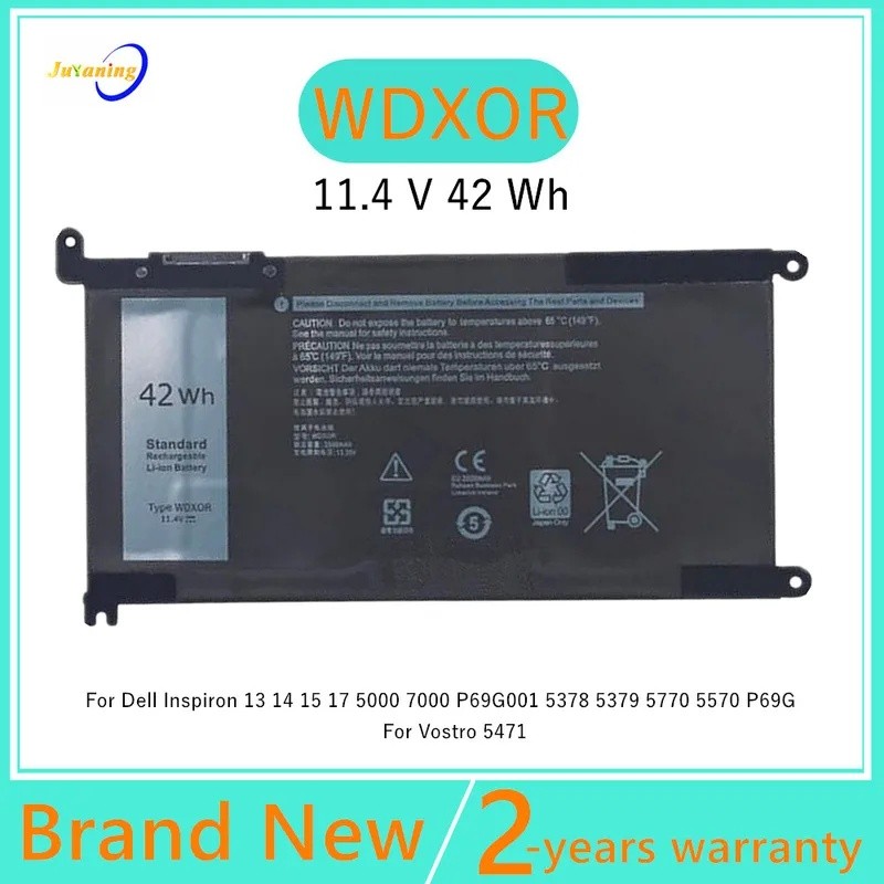 WDXOR แบตเตอรี่แล็ปท็อปสําหรับ Dell Inspiron 13 5000 5368 5378 5379 7378 7368 14 7460 7472 0FC92N 03