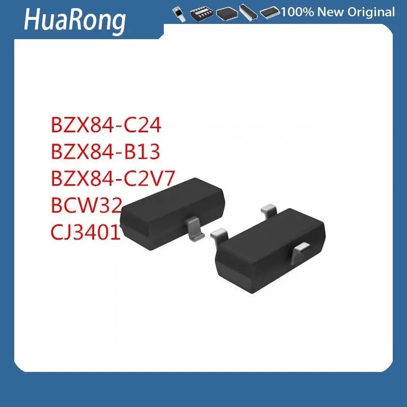 50 ชิ้น/Batch BZX84-C24 24V Y9W Y9 BZX84-B13 WZ8 13V BZX84-C2V7 WT4 2.7V BCW32 D2 CJ3401 R1 SOT-23