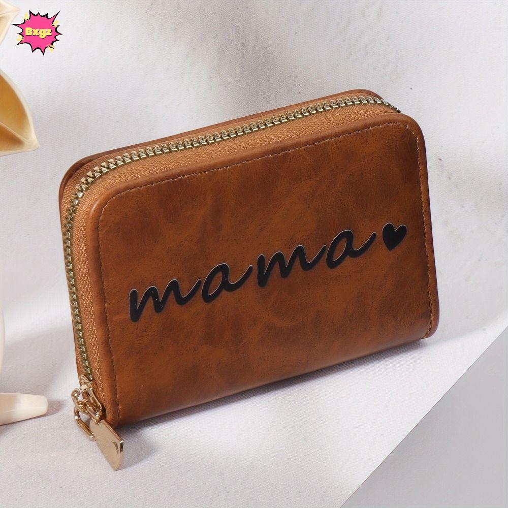 INNICE Card Holder Wallet, PVC mama Printing Coin Wallet, Minimalist Zipper Multi-Slot Money Clip Co