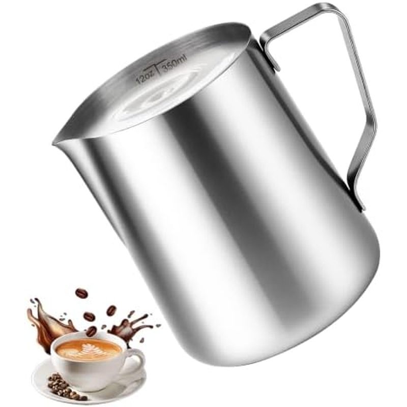 Milk Forther Cup For Coffee Cappuccino Latte Art(6,150ml/5 Oz) | พรีซิชั่น พวยกา, เทง่าย,จับถนัดมือ,