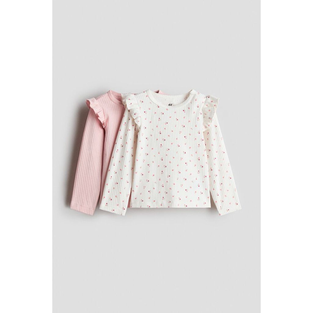 H&M(เอชแอนด์เอ็ม) เสื้อท็อปผ้าคอตตอนปอยแตล 2 ชิ้น เด็กทารก 1336094_3