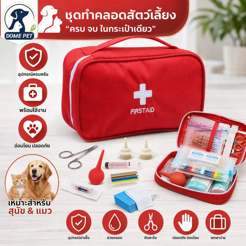 DOME PET😻🐶ผลิตภัณฑ์สําหรับสัตว์เลี้ยง อุปกรณ์ทำคลอดหมา ทำคลอดแมว เครื่องมือสะดือ คลอดบุตร