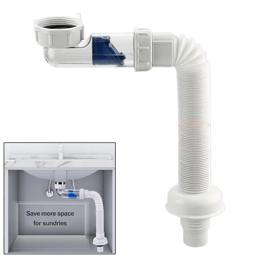 Flexible Siphon Drain Hose for Sink with G112 Inch Size Extendible Length 2888cm