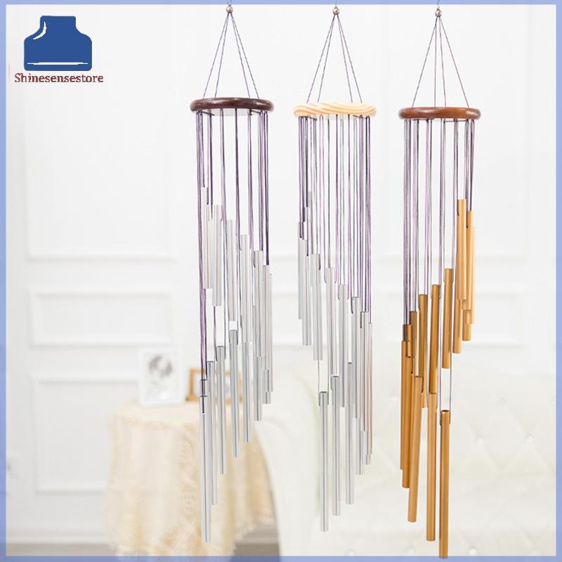SHINE 3 ประเภทกลางแจ้งโลหะ Wind Chimes 12 หลอด Wind Chimes Bells Decor สําหรับห้องนั่งเล่นห้องนอนรับ