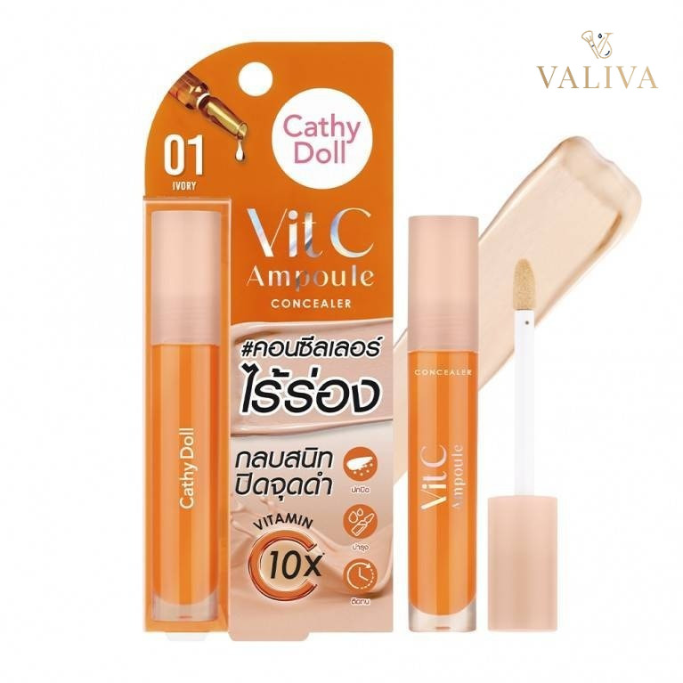 Cathy Doll Vit C Ampoule Concealer วิตซีแอมพูล คอนซีลเลอร์ 4.1g. ^