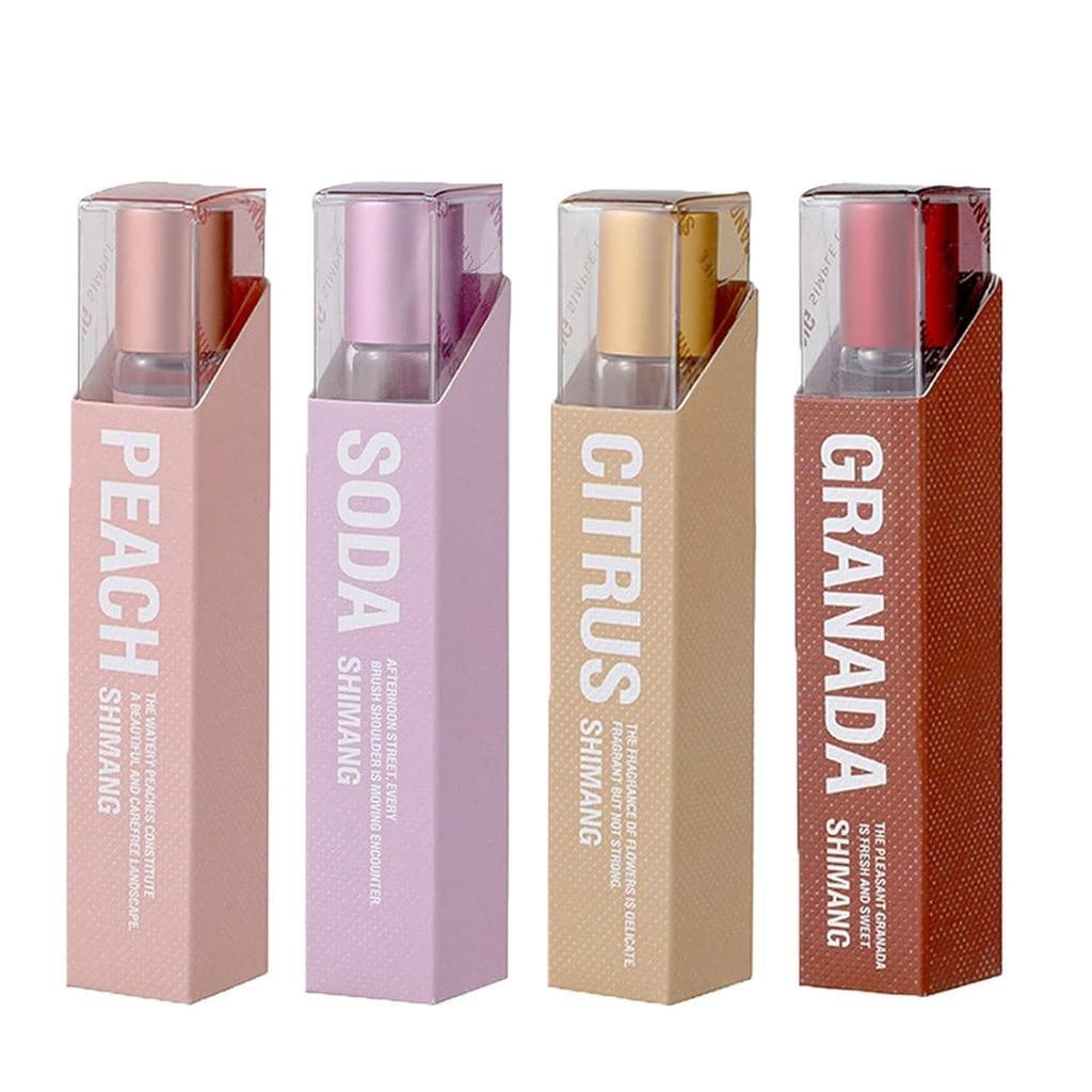 VEZE 4PCSWomen,EauDeParfumOilRoll-OnsforWomenandMenbyFreshflowerFruits,10ml/0.33flOz(FruitSeries)