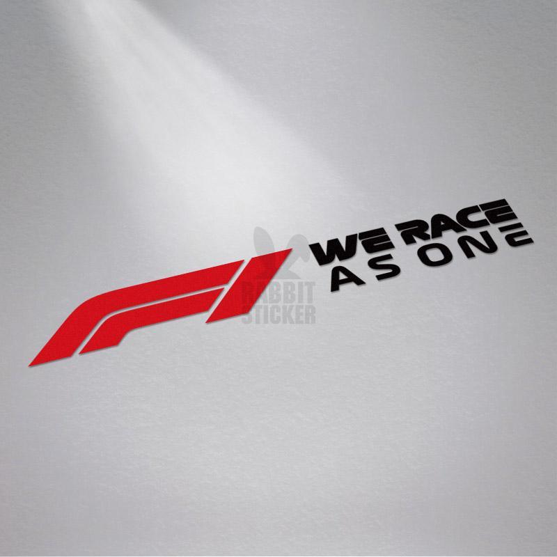WE RACE AS ONE letter stickers, F1 racing style, GT R car shell decal reflective stickers
