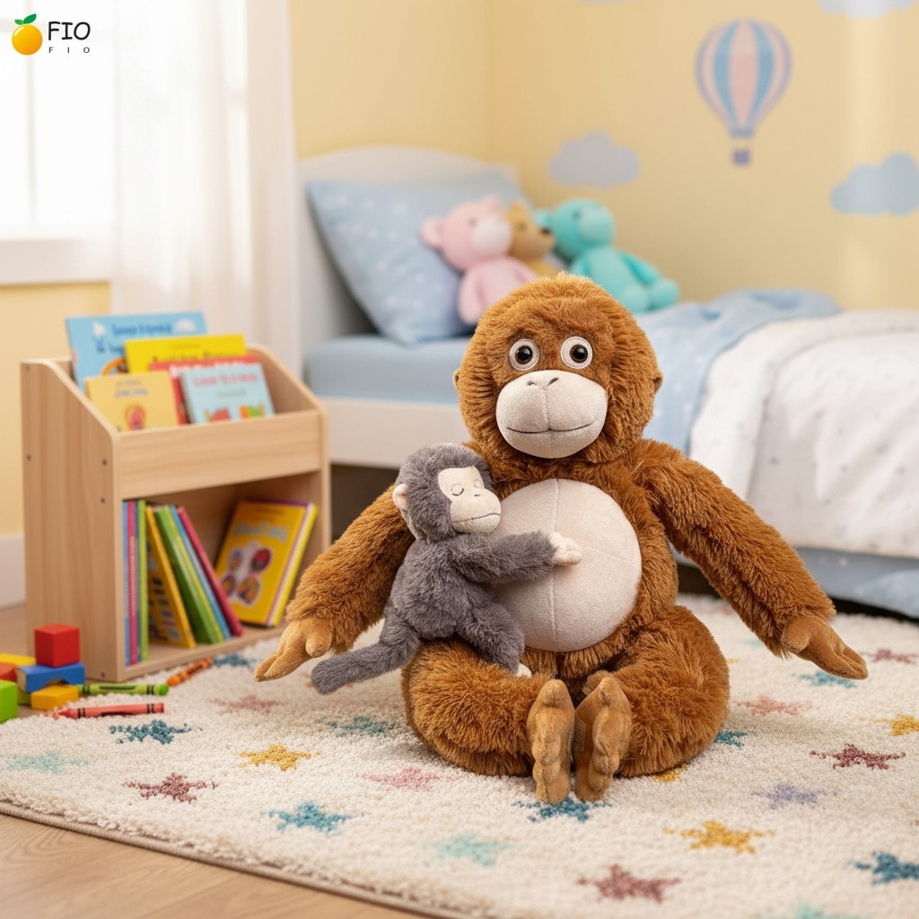สมจริง Gibbon ของเล่นตุ๊กตา 35 ซม.นุ่มแม่เด็กตุ๊กตาสัตว์ของขวัญ