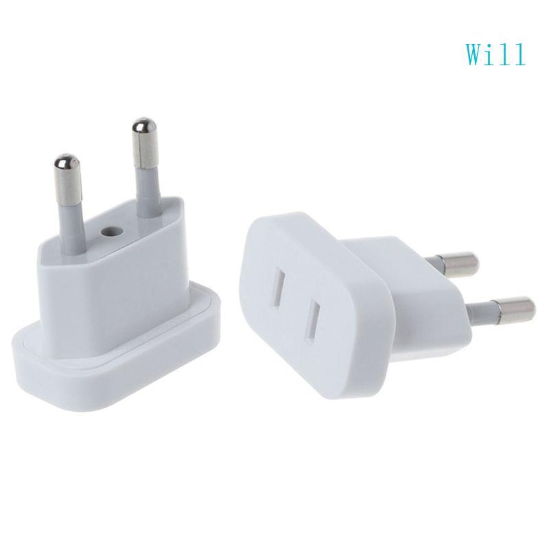 จะ 4 0 มม. US ไปยัง EU Plug USA ถึง Euro Euro Europe Travel Wall AC Power Charger Universal