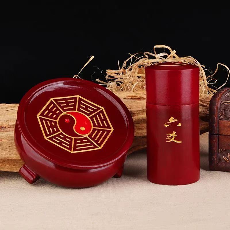 Yao Six Gua Tube เงินบทเรียน Gua Barrel Zhouyi Gossip เครื่องมือทองแดงเหรียญ Gua Lottery Barrel Lott