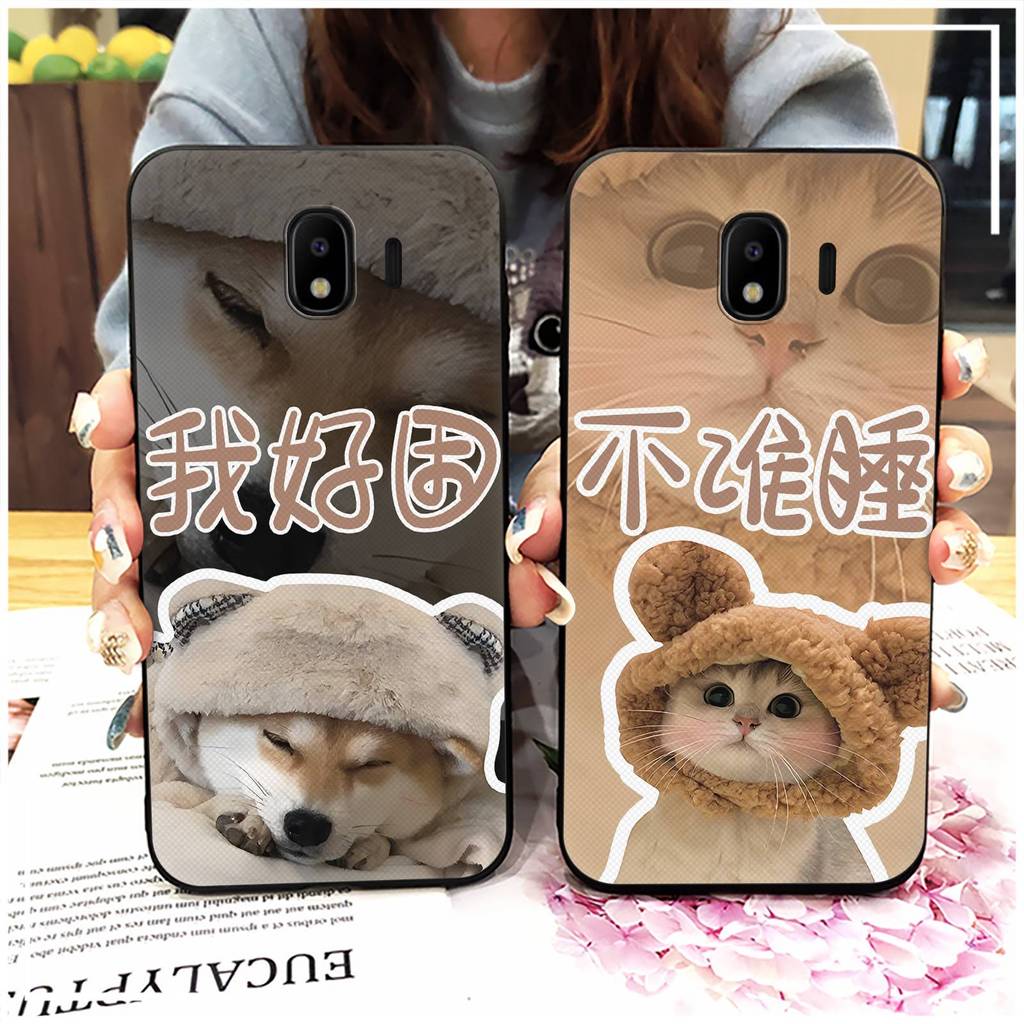ซิลิโคน Dirt-proof เคสโทรศัพท์สําหรับ Samsung Galaxy J4 2018/J400F นุ่มกรณีปกหลัง Graffiti ป้องกันกั