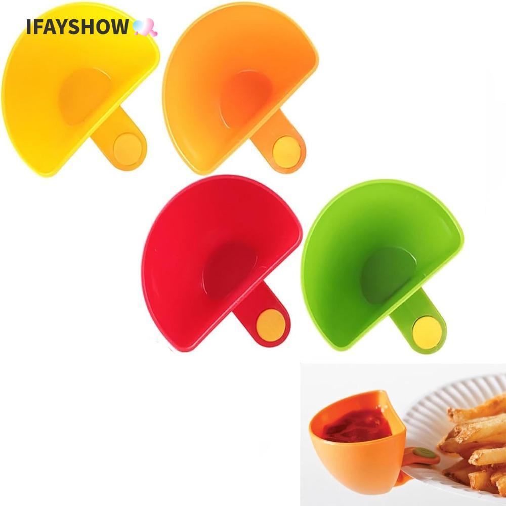 IFAYSHOW Spices Dip Container Bowl, Clip-On Multi-Purpose Dip Clip Bowl,ทนทานสีสันพลาสติก Gadgetsครั