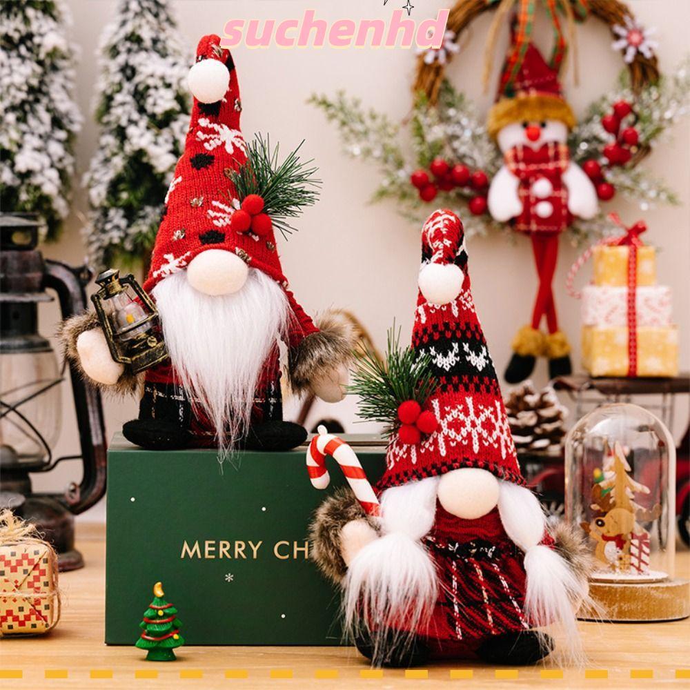 SUCHENHD คริสต์มาส Gnome Gnome ตกแต่ง, ผ้าถัก Faceless ตุ๊กตาตุ๊กตา, ของขวัญ Faceless Elvess Gnome ต