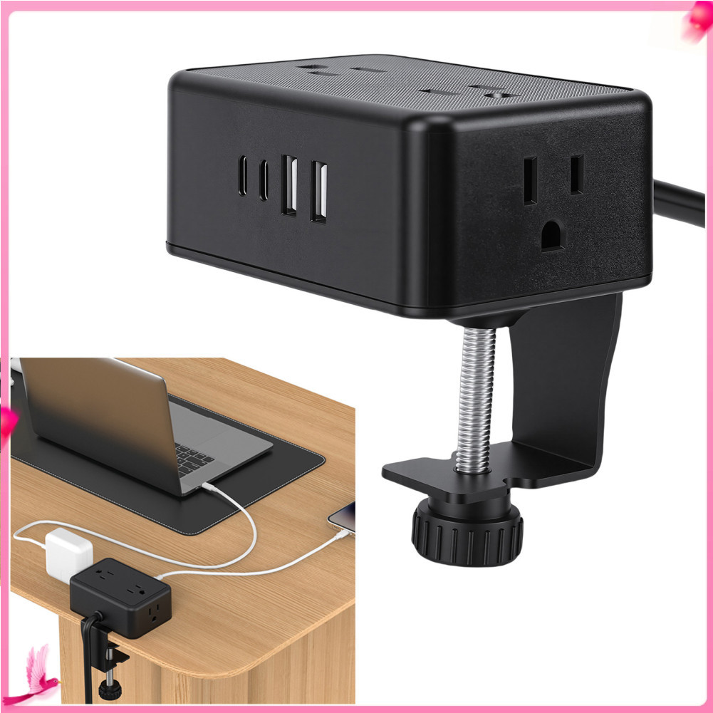 Yaostoree-th Marhynchus 8 in 1 Desk Clamp Power Strip 4 ช่องจ่ายไฟ AC พอร์ต USB 2 C A พร้อม PD 20W ช