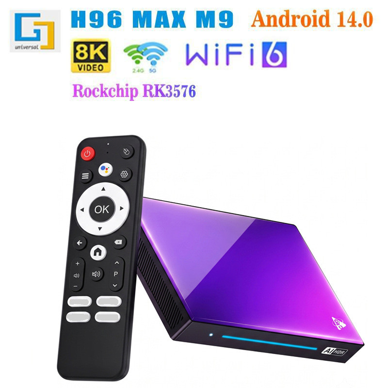 จัดส่งในวันเดียวกัน H96 MAX M9 Set-Top box RK3576 8K HD กล่องทีวี Android 14 wifi6 กล่องทีวี Cross-B
