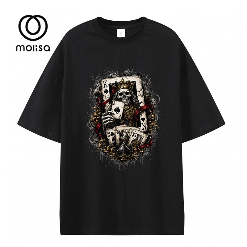 Molisa เสื้อยืด แฟชั่น สกรีนลาย ใส่สบาย นุ่ม ผ้าคอตตอน100% ใส่ได้ทั้งผู้ชาย ผู้หญิง 68380#