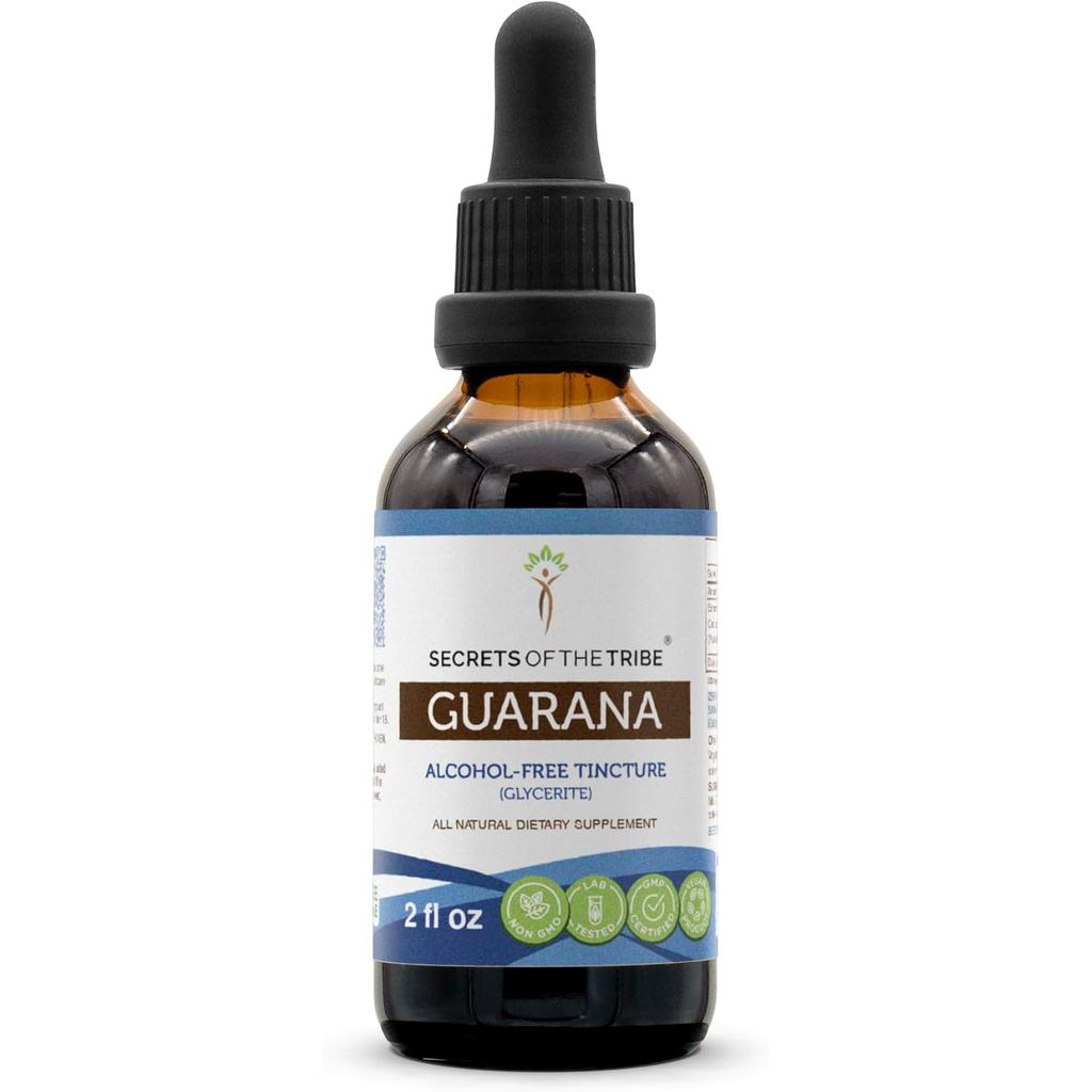 ความลับของโรคเผ่า Guarana Tincture สารสกัดปราศจากแอลกอฮอล์, Guarana (Paullinia cupana) เมล็ดแห้ง (2 