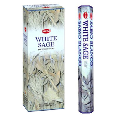 อินเดียธูปแท้ Hem Thread Incense-White Sage White Sage กล่องเล็ก Purify Air