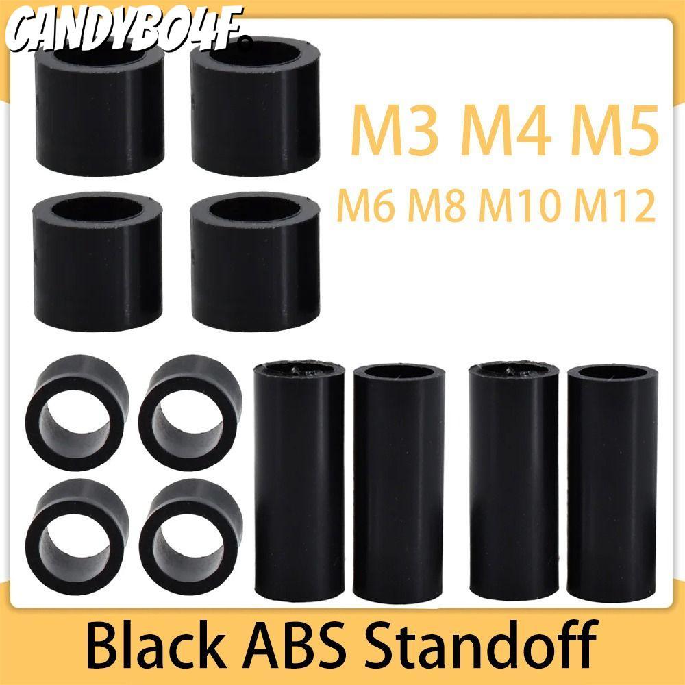 CANDYBO4F 10 ชิ้น/แพ็ค ABS Spacer, ทีวีติดตั้งคอลัมน์เสา PCB Board รองรับ Hollow Standoff, ทนทาน M3-