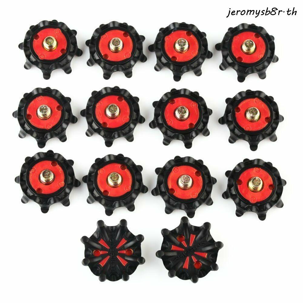 JEROMY รองเท้ากอล์ฟ Pins สบาย 14 ชิ้นลื่นอุปกรณ์ฝึกซ้อมกอล์ฟสําหรับกีฬากลางแจ้ง Fast Lock Cleats รองเท้า Spikes