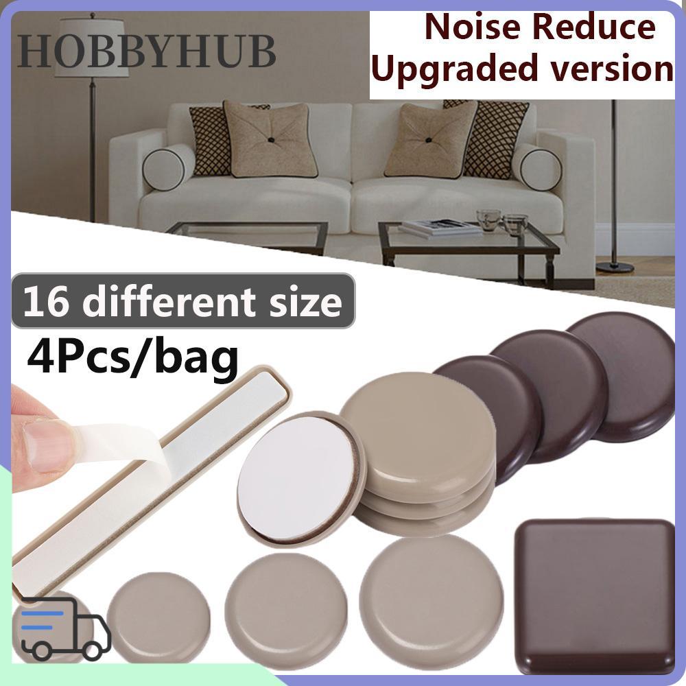 HOBBYHUB 4 ชิ้นเฟอร์นิเจอร์ขา Slider Pads Self-Adhesive รอบหนากันชน Easy Move เก้าอี้อุปกรณ์ Anti Noisy