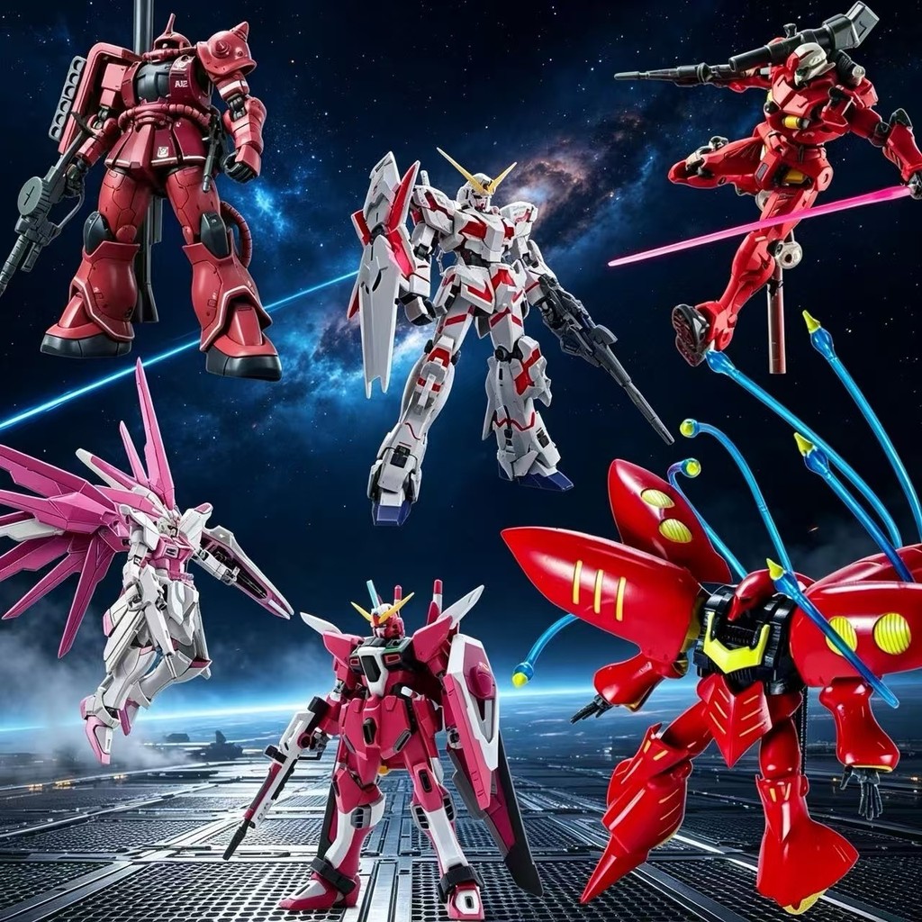 Mecha Model Assembly HG1/144 ของเล่นเด็กเหมาะสําหรับของขวัญวันเกิดเด็ก Red Tiegu Unicorn Infinite Justice Kabini Sakura ฟรีนักรบ