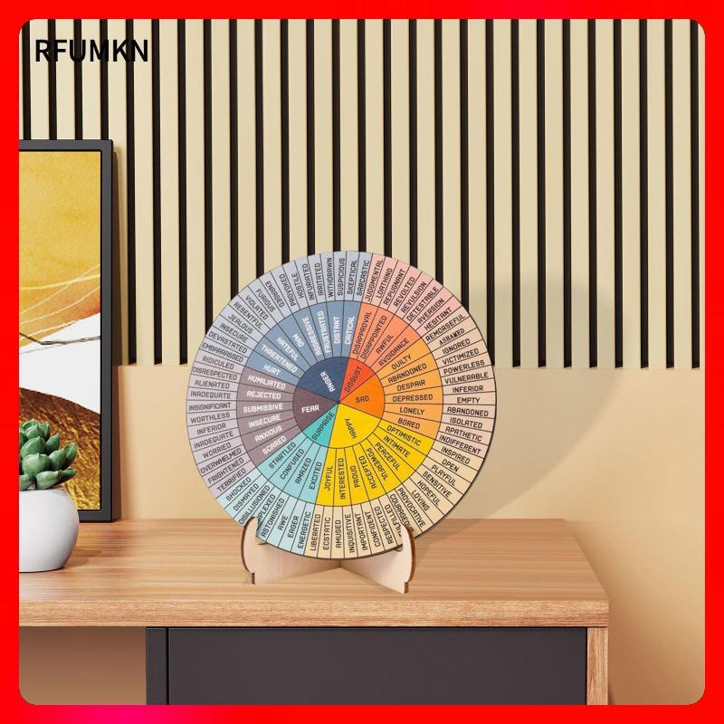 [rfumkn] Feeling Wheel Wood Mental Health Emotions Charter ของขวัญโต๊ะจิตวิทยา