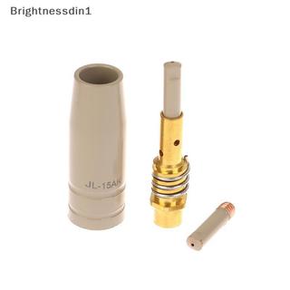 [Brightnessdin] 3 ชิ้น/เซ็ต 0.8/1.0/1.2 มม.ไฟฉาย MIG แก๊สหัวฉีดเคล็ดลับผู้ถือ 15AK MIG MAG เชื่อมไฟฉายเคลือบใหม่หัวฉีดป้องกัน Bq