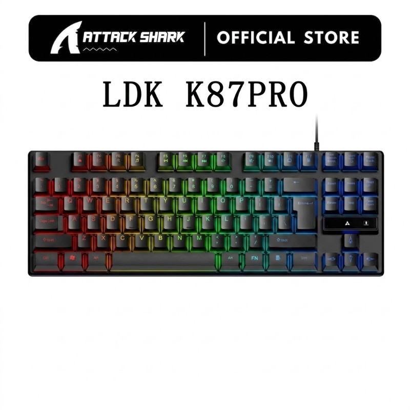 APAYADO LDK K87PRO คีย์บอร์ดแบบมีสาย 87 คีย์ขนาดกะทัดรัดออกแบบเมมเบรน RGB Backlight ระงับ Keycaps สํ