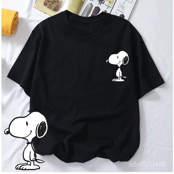 ผู้ชายผู้หญิง SNOOPY T-Shirt.Men Women Style Loose Version T-Shirt.Couple Style T-Shirt.แขนสั้น.