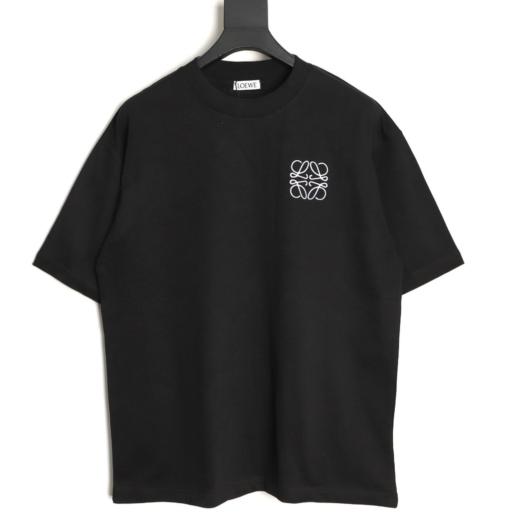 LOEWE LOEWE Commuter All-Match ใหม่แขนสั้นเสื้อยืดผู้ชายผู้หญิงคู่อินเทรนด์รอบคอหนา Impervious กลางแ
