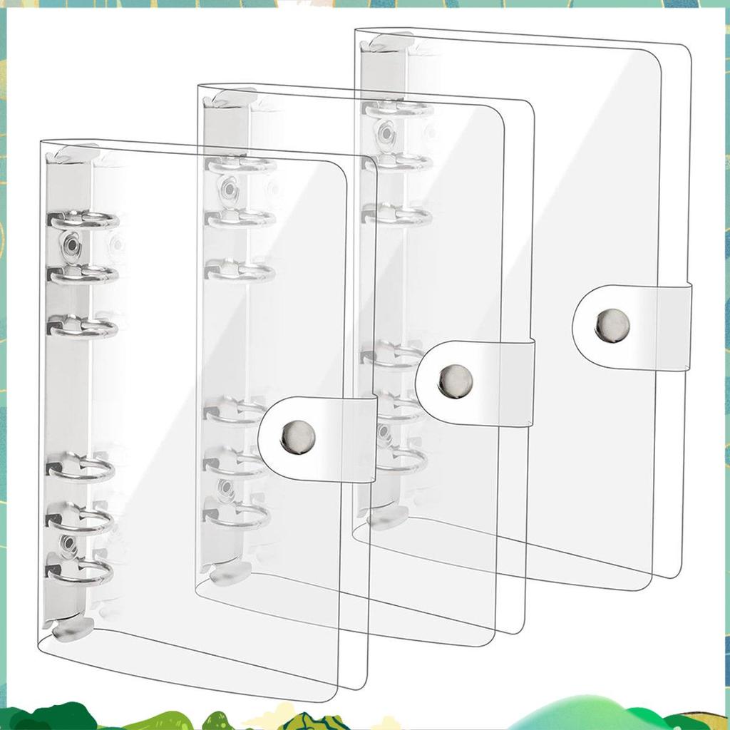 3 แพ็ค A6 โปร่งใส PVC นุ่ม 6 แหวน Binder ฝาครอบ Clear Binder โน้ตบุ๊ค A6 Binder สําหรับเติมโน้ตบุ๊คต