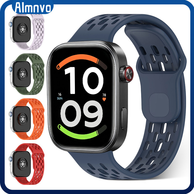 สายยางรูระบายอากาศสำหรับนาฬิกา for Redmi Watch 6 6 Active/Lite 5 4 / Mi Band 10 9 8 Pro สายซิลิโคนอ่อนกีฬา