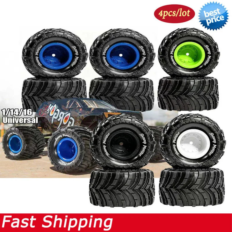 4PCS 85mm RC รถบรรทุกมอนสเตอร์ยางล้อ 12mm Hex สําหรับ 1/14 1/16 Arrma Kraton Outcast Mini MJX UDI ZD