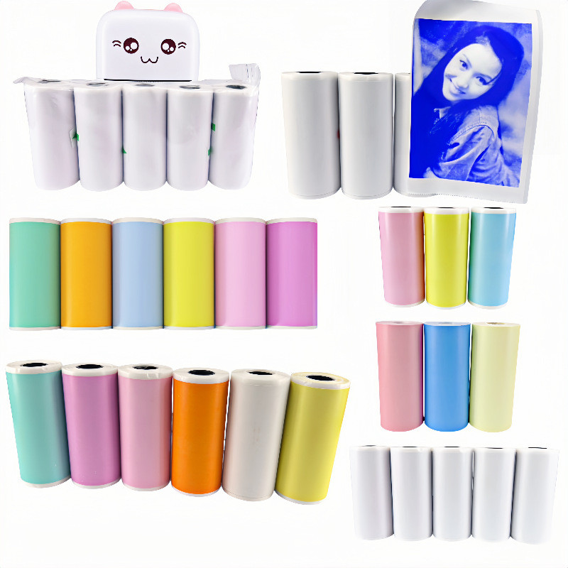 5725 สีสติกเกอร์ติดด้วยตนเองเหมาะสําหรับเด็กกล้องคําถามผิดเครื่องพิมพ์ฉลากกระดาษความร้อนชุดกระดาษ โท