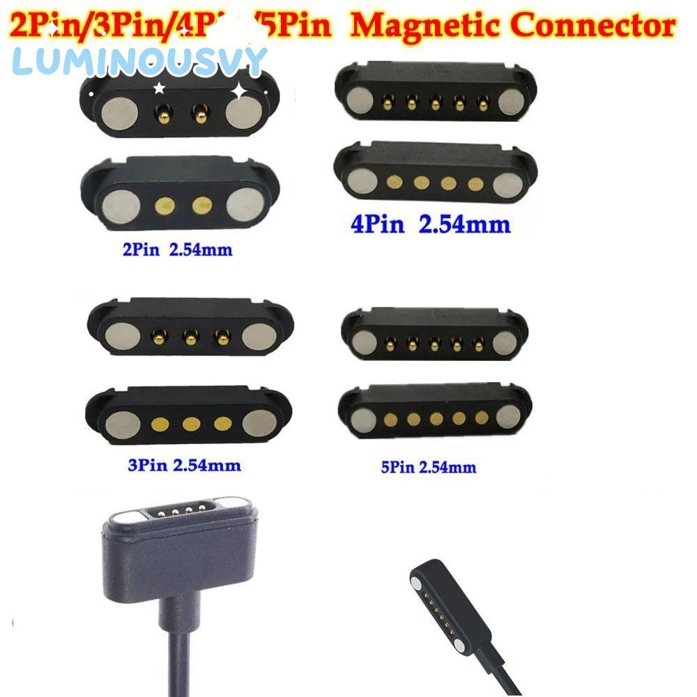 LUMINOUSVY DC Magnetic Pogo Pin Connector, 2A กันน้ํา Pogopin Magnetic Connector, 2Pin 3Pin 4Pin 5Pi
