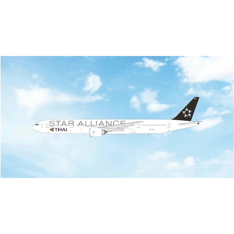[สต๊อกพร้อม] Phoenix 12089 Thai Airlines 1: 400 Alloy B777-300ER HS-TKQ Starry Sky League Reminder: 
