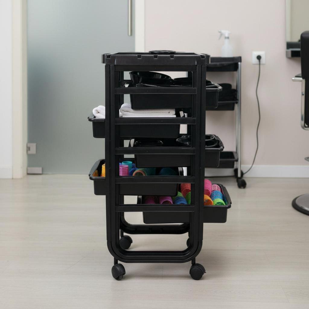 [txejgi] Salon Tool Trolley Multifunctional Wheeled Hair Professional Tool Organizer On Casters Stor