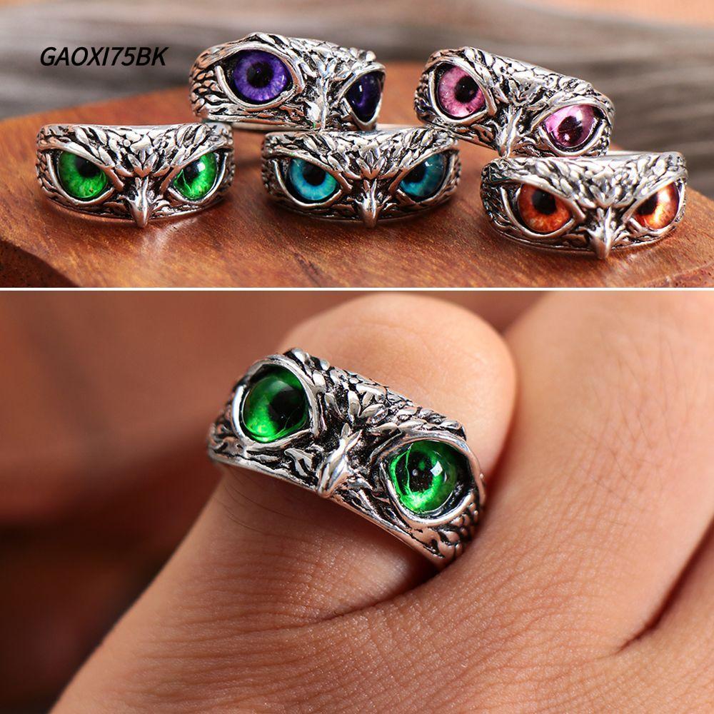 GAOXI75BK Statement Ring วันแม่ Retro Animal Style Open Adjustable