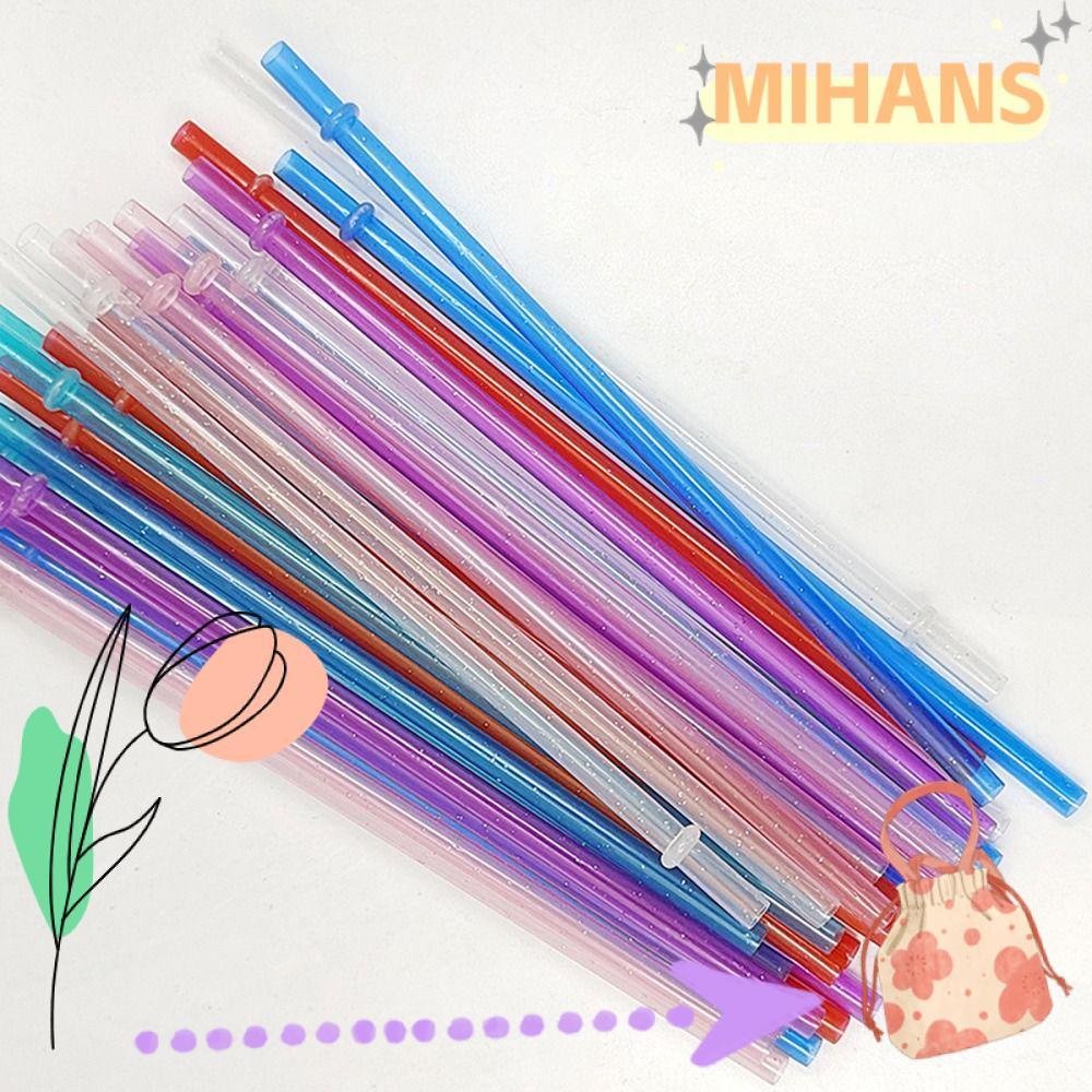 MIH 1PC ผงทองหลอดพลาสติก,แบบพกพาReusable Glitterฟาง,พร้อมแปรงทําความสะอาดรถถ้วยฟางถ้วยอุปกรณ์เสริมรถ