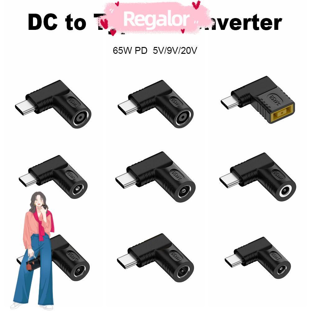 REGALOR อะแดปเตอร์ 5 V 9 V 12 V USB C Connector 5.5X2.5 7.4X0.9 4.5X0.6 มม.แล็ปท็อปเครื่องชาร์จสําหร