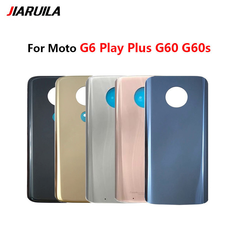 ฝาหลังแบตเตอรี่ฝาครอบด้านหลังพร้อมสติกเกอร์กาวสําหรับ Motorola Moto G6 Play Plus G60 G60s