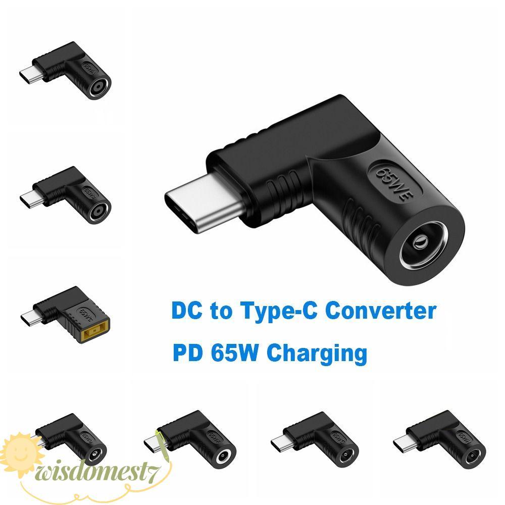 WISDOM DC to Type C Converter 5 V 9 V 12 V USB C Connector ปลั๊กสแควร์แล็ปท็อปสําหรับโทรศัพท์แล็ปท็อ