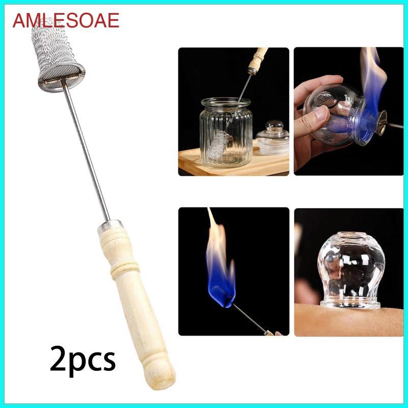 [amlesoe] 2 ชิ้น Cupping ไฟฉายเครื่องมือนวดตาข่ายแบบพกพา Cupping ชุด Igniter สูญญากาศ Cupping Rod Cu
