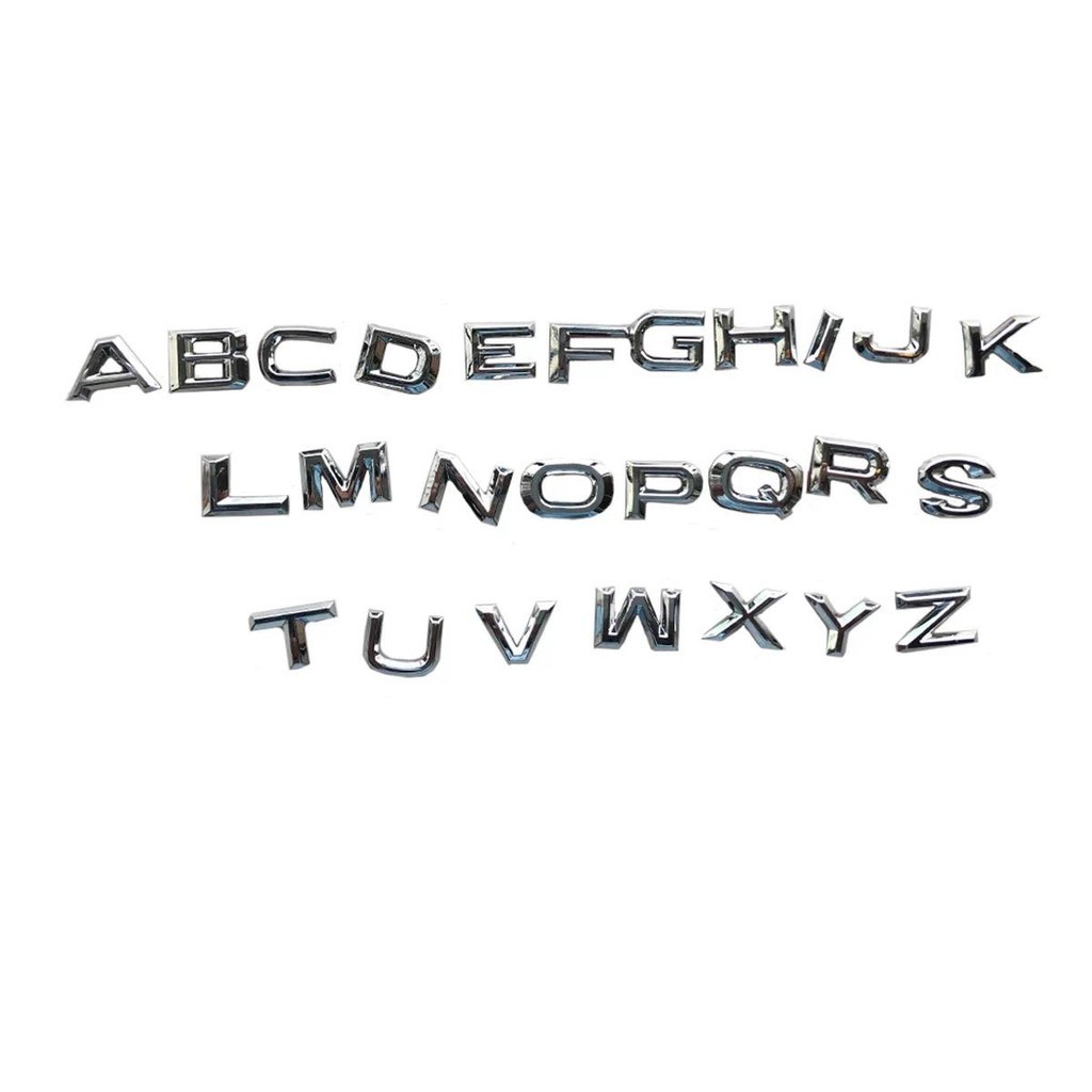 X1 Chrome Silver Letter Word ส่วนบุคคลรถสติกเกอร์สําหรับ VW Golf 7 8 GTI Polo 5 6 Passat B8 CC Tigua