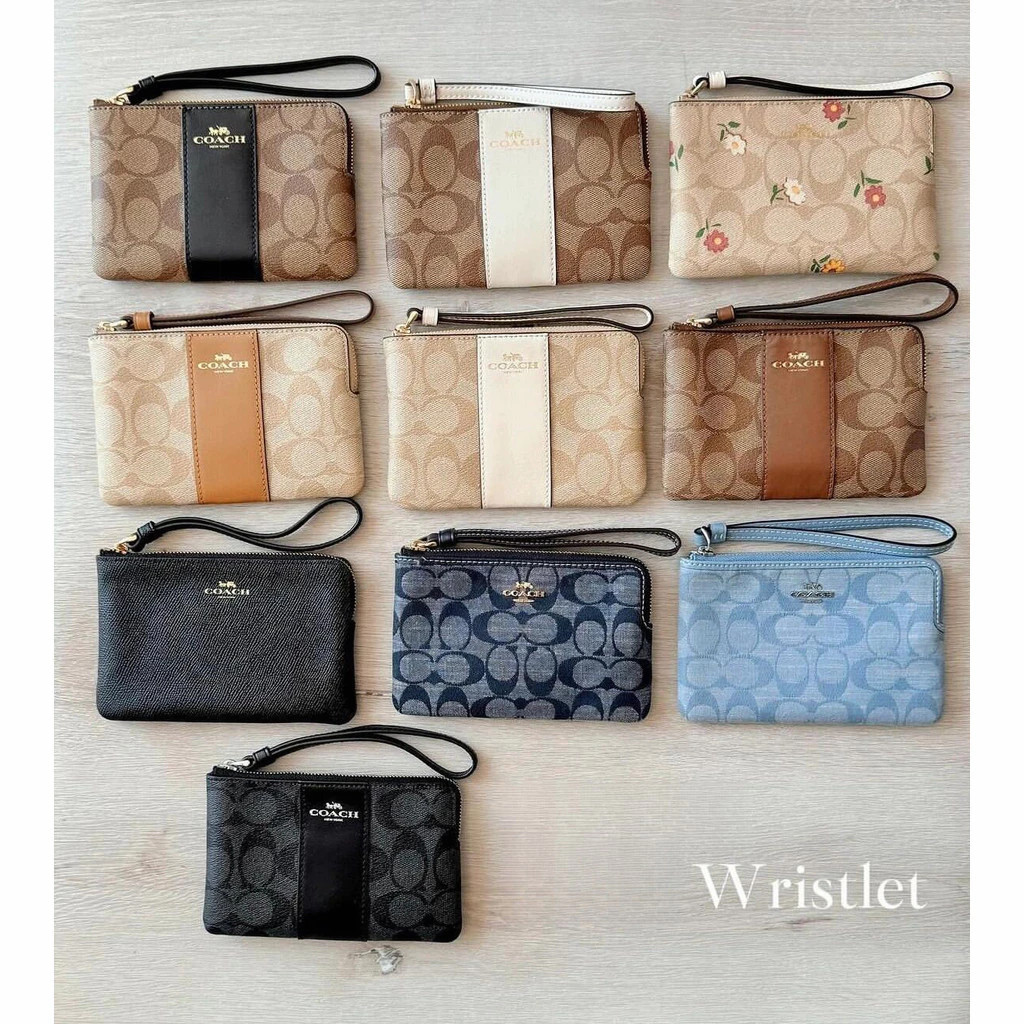 Women Wristlet (6.6นิ้ว) กระเป๋าเงินเหรียญ กระเป๋าสตางค์ ซิปเดียว สายรัดข้อมือ F58035 JC8O5A3CH
