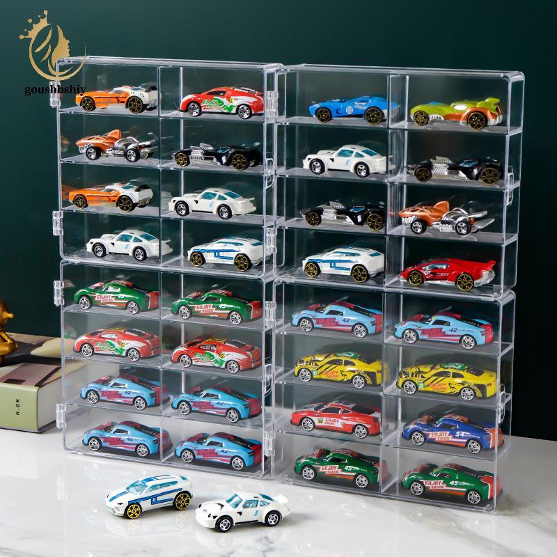 [ไป] 1:64 Scale Car Model Storage Box 8 Slot Clear Display Shelf Toy Car Dust Storage Container For 