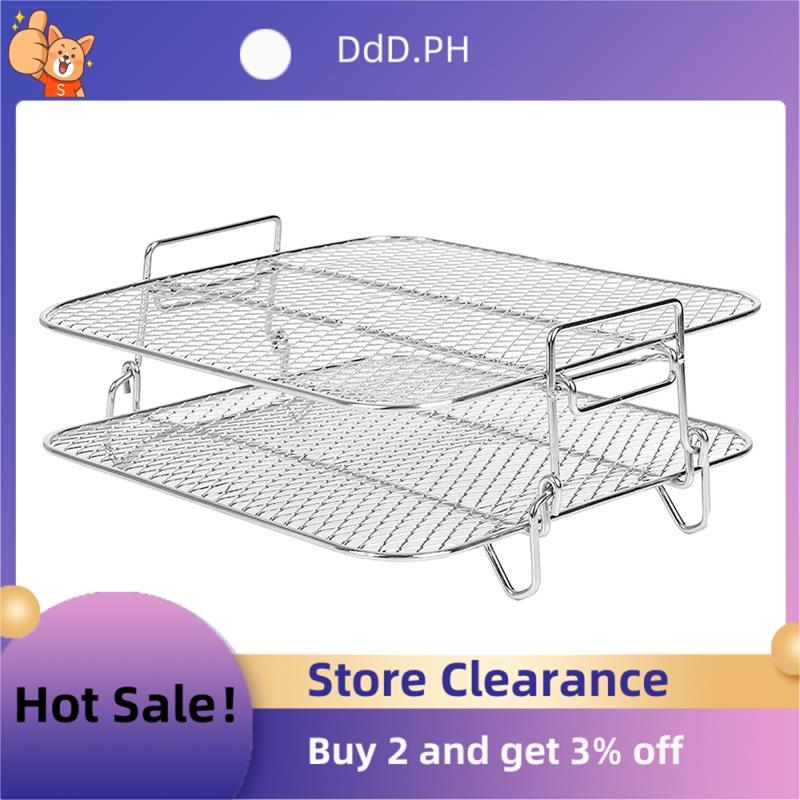 Air Fryer Rack สําหรับ 5.5L Air Fryer, 2 ชั้น Air Fryer Grill/ชั้นวาง/Dehydrator Rack Square ,Air Fr